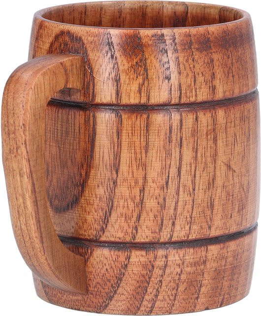 Holztasse mit Henkel und Verbrühschutz von mfySpace in Beige, 300 ml - Bild 1