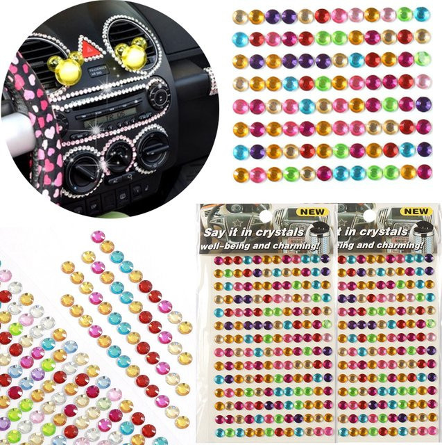 ZYF Bunte Diamant-Kristall-Aufkleber für Fotoalben und Dekoration, Runde Mini-Kristall-Klebeaufkleber in Mehrfarbig - Bild 1