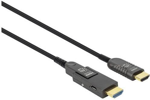 Manhattan HDMI Anschlusskabel 4K UHD mit HDMI-A und HDMI-Micro-D Stecker, Schwarz, Länge: 30 m - Bild 1