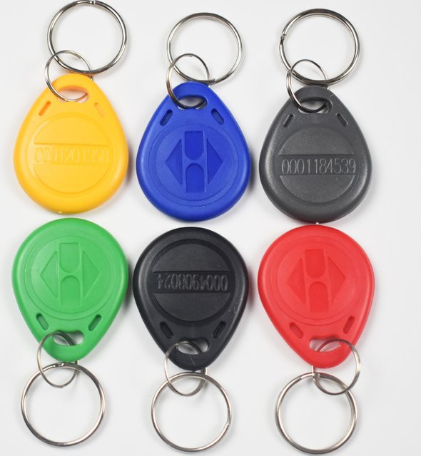 10 bis 20 Stück RFID Schlüsselanhänger TK4100 EM4100 Proximity Keyfobs 125 kHz Smart Secure Door Entry Access Control Token Tags in Schwarz und Multicolour - Bild 1