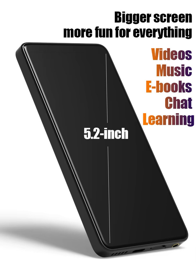 Famue MP3-Player mit Android 15, 5,2-Zoll-Bildschirm, 6GB RAM, 64GB ROM, Octa-Core MT6769, WLAN und Bluetooth 5.0, Schwarz - Bild 6