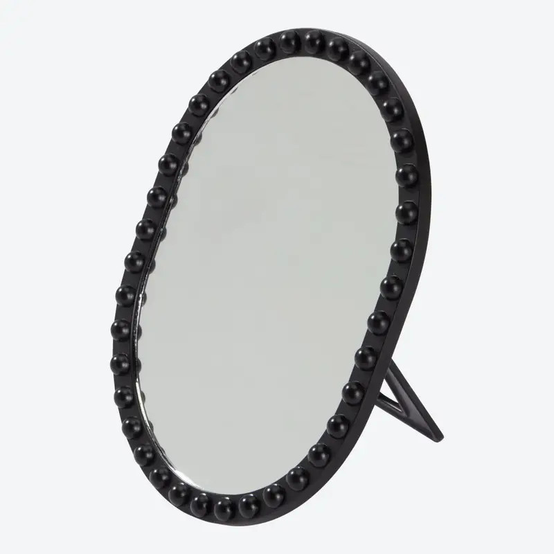 NKD Kosmetikspiegel oval in Schwarz, Tischspiegel aus Glas und Polypropylen, B: 16,3 cm, H: 20,5 cm - Bild 2