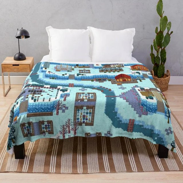 Stardew Valley Karte Kuscheldecke von LjqTwelve, ultraweiche Plüsch Flanell Fleece Decke in Multicolour, B x H: 100 x 150 cm - Bild 1