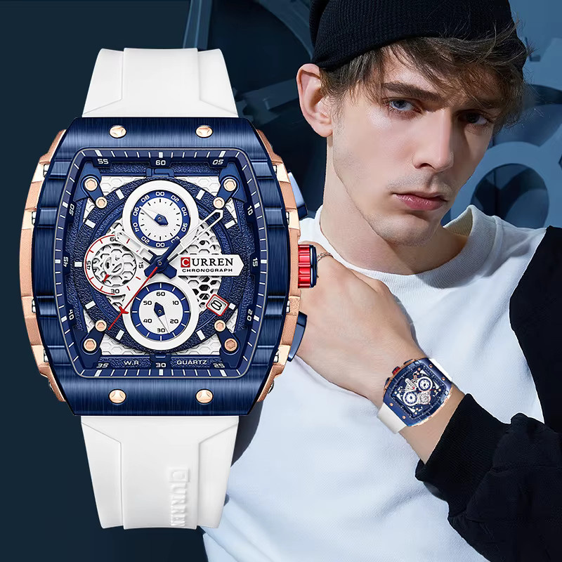 CURREN Armbanduhr Chronograph, Quarz, Silikon-Armband, Herren - Bild 1