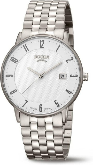 Boccia Herrenuhr, Quarz, Titan, 39 mm, Weiß, 5 ATM - Bild 1