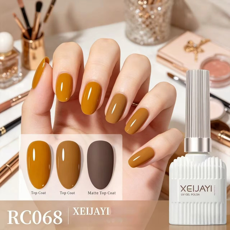 XEIJAYI UV-Gel Nagellack, Karamellbraun, Glänzend, Damen - Bild 2