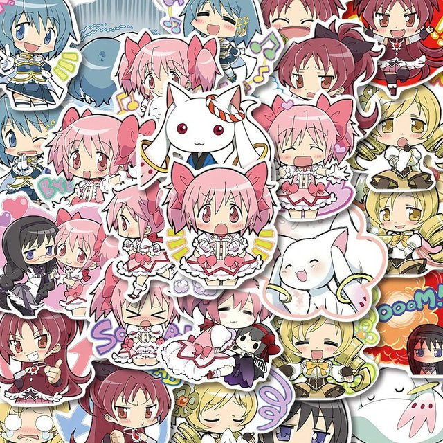 Bandai Madoka Magica Aufkleber, Mädchen, Bunt, 10/30/48 Stück Set - Bild 1