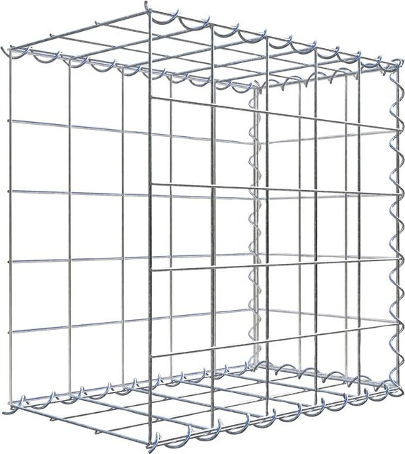 Gabiona Anbaukorb Typ 2 aus Stahl in Silbergrau, B/T/H: 50 x 50 x 30 cm, Maschenweite 10 x 10 cm - Bild 1