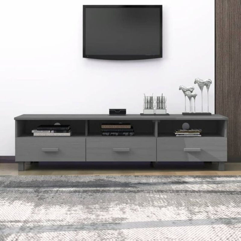 Vidaxl TV-Schrank Hamar in Anthrazit aus Kiefer Massivholz, Modern, B/T/H: 158 x 40 x 40 cm - Bild 1