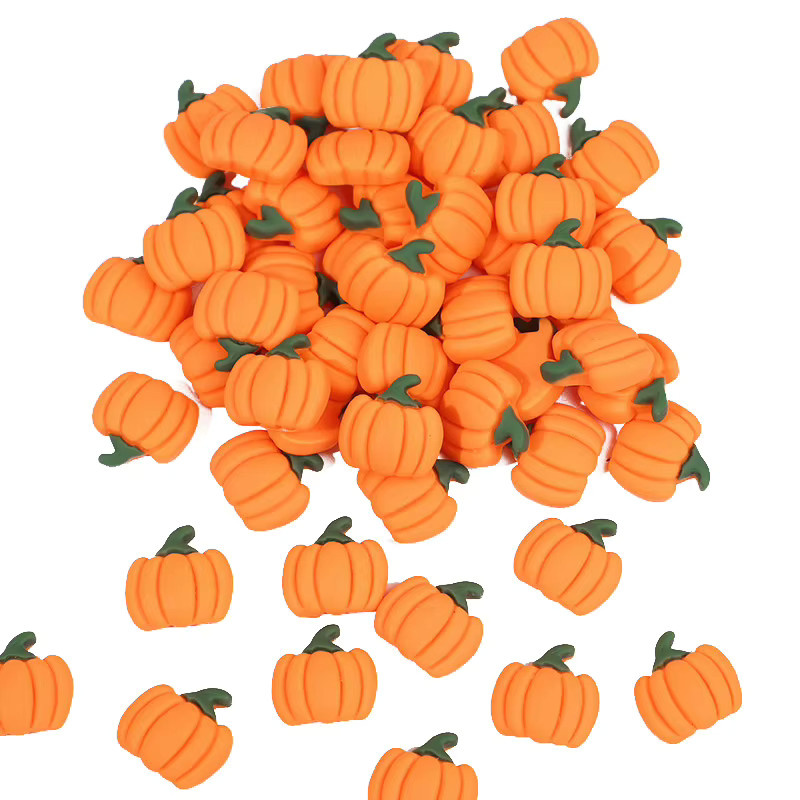 ZQNYCY Mini-Kürbisse aus Kunstharz in Orange für Halloween, Herbst und DIY-Dekorationen - Bild 2