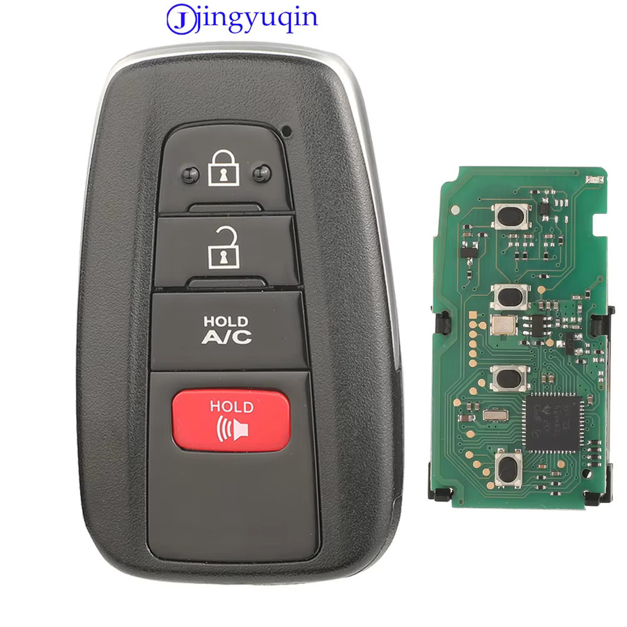 jingyuqin Fernbedienung für Autoschlüssel Toyota Prius Prime 2017–2021 und Avalon, 312/314 MHz, 8A-Chipplatine, Schwarz, 231451-0410/0351 HYQ14FBE - Bild 3