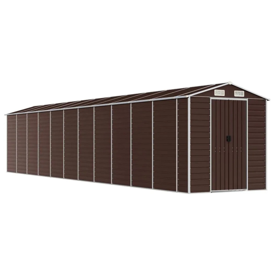 vidaXL Gerätehaus aus verzinktem Stahl in Braun, B/T/H: 191 x 98 x 198 cm - Bild 2