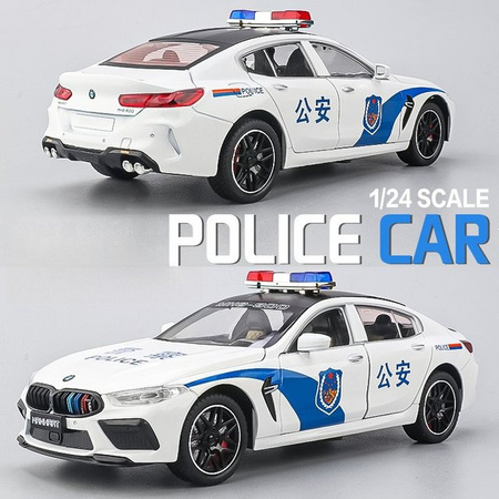 MAKEDA M8 MODELL Y Polizeiauto, Modell Spielzeug, 1:24, Metall, mit Licht und Sound