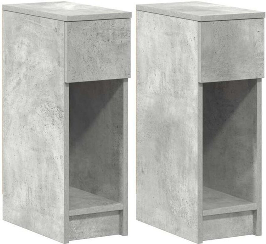 Vidaxl Set aus 2 Nachttischen im Industrial Design, Farbe Grau, B/T/H: 20 x 36 x 60 cm - Bild 1