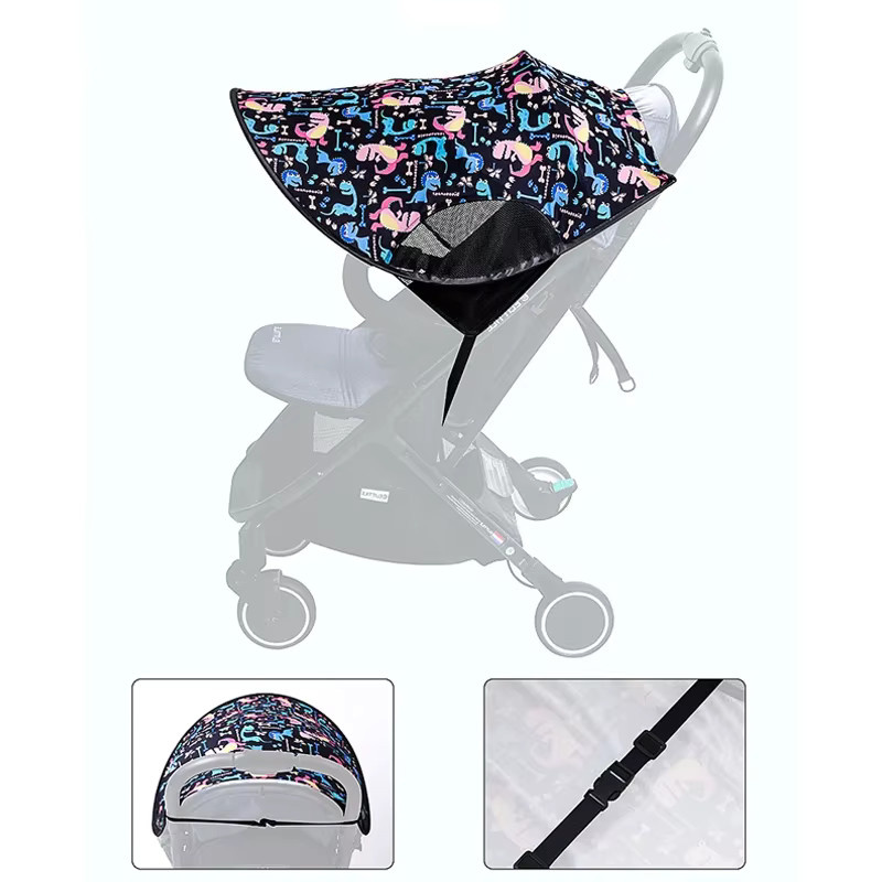 Universelle Kinderwagen Sonnenschutz Abdeckung mit UV-Schutz und verlängertem Baldachin in Multicolor - Bild 2