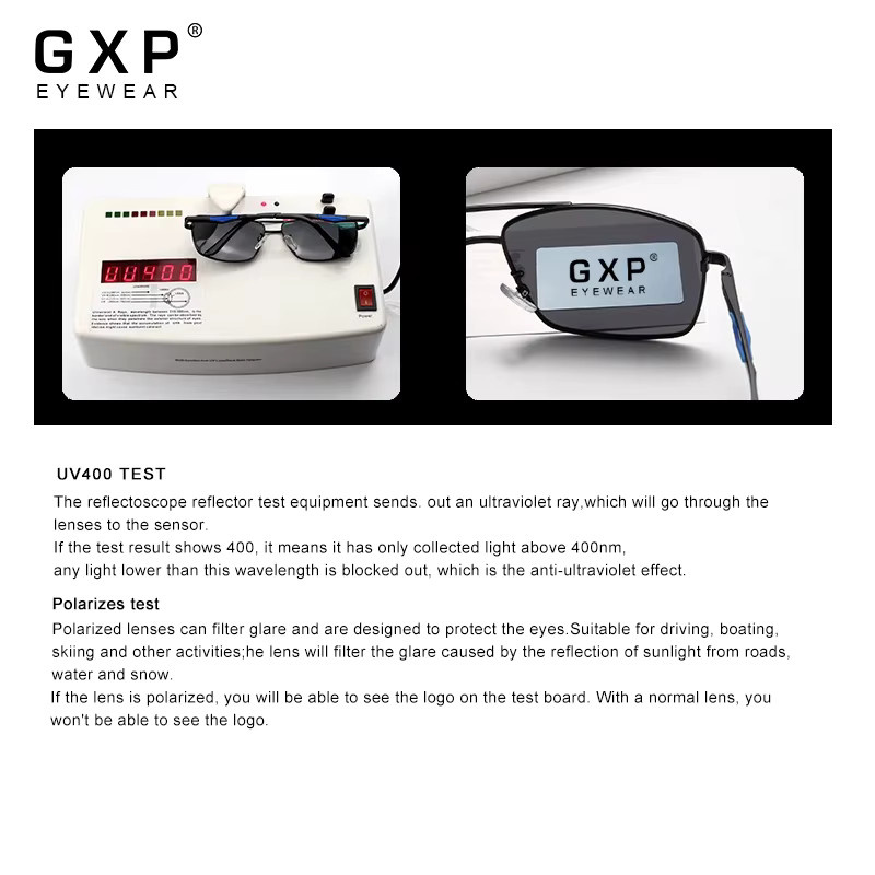 GXP Mode Sonnenbrille, Rechteck, Vollrand, Metall, polarisiert, Herren - Bild 3