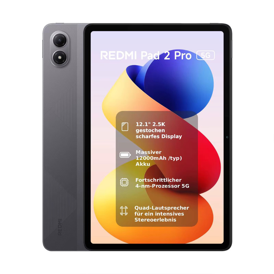 Xiaomi Redmi Pad 2 Pro 5G Tablet Global Version mit 256 GB Speicher, 8 GB RAM, 12,1 Zoll 2,5K Display in Grau - Bild 6