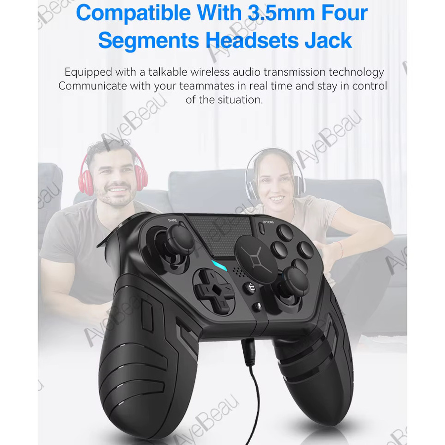 AyeBeau Bluetooth USB Gamepad Schwarz für PlayStation PS4, PS3, Android, PC und Mobile Geräte - Bild 4