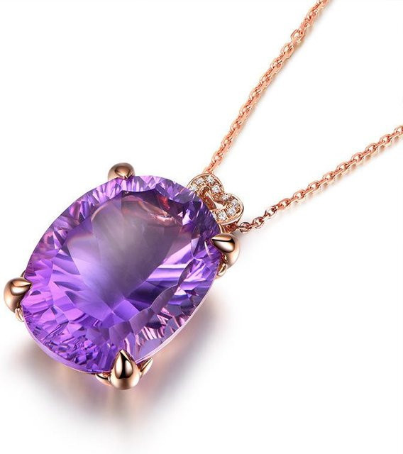 POMOiii Halskette, Amethyst Herz, Gold Farbe, Damen - Bild 1