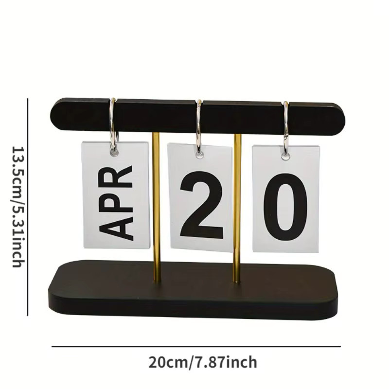 Moderner Tischkalender aus Holz in Schwarz für Büro und Schreibtisch - Bild 3