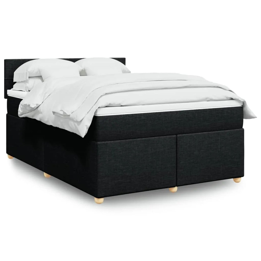 vidaXL Boxspringbett mit Matratze Schwarz B/T/H: 160 x 200 x 100,5 cm mit USB-Anschluss und Unterbettbeleuchtung - Bild 2