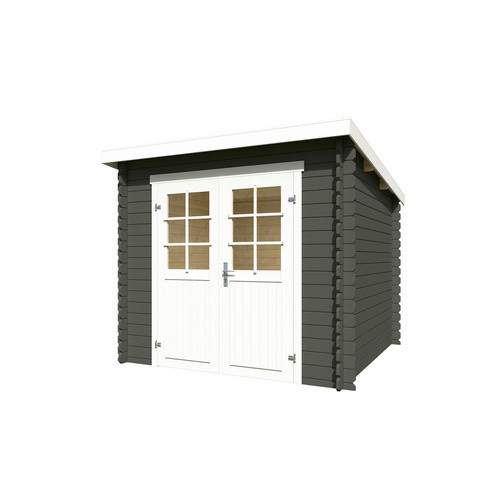 Lasita Blockbohlenhaus Indi in Grün-Grau lasiert, B/T/H: 250 x 211 x 268,7 cm - Bild 3