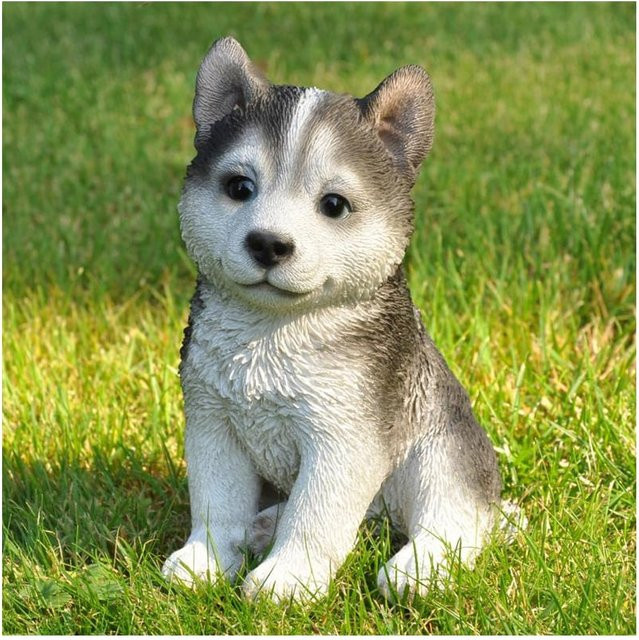 Dazikemo Dekofigur Gartenfigur Husky in Grau, B/T/H: 17,5 x 10 x 12 cm - Bild 1