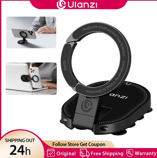 Ulanzı MA39 MagLock Magnetischer Saugnapf-Telefonhalter Desktop-Ständer in Schwarz für iPhone und Android - Bild 1