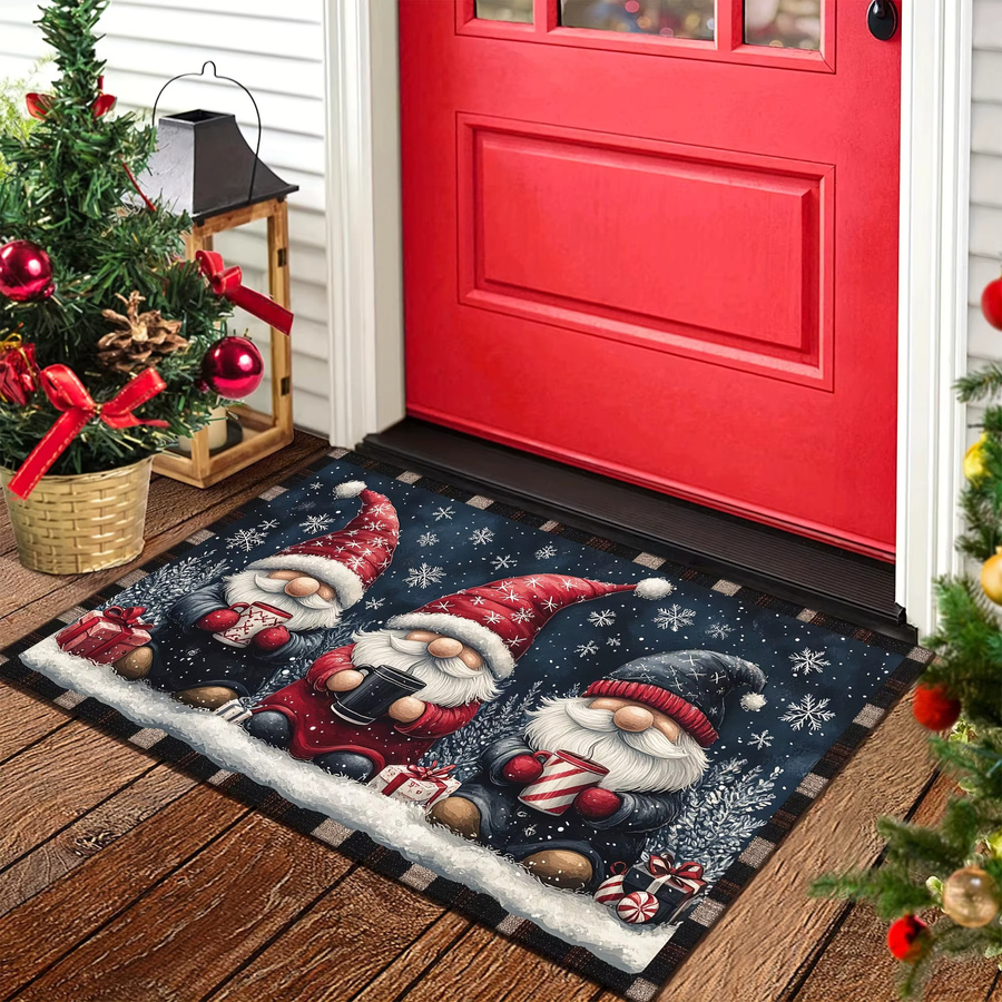 VIKAMA Weihnachtszwerg Fußmatte als Weihnachtsdekoration für drinnen und draußen - Bild 4