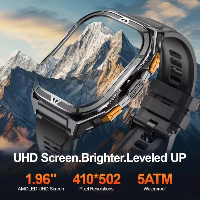 LEADOYS Smartwatch, GPS, Grau, Silikon, Herren - Bild 2