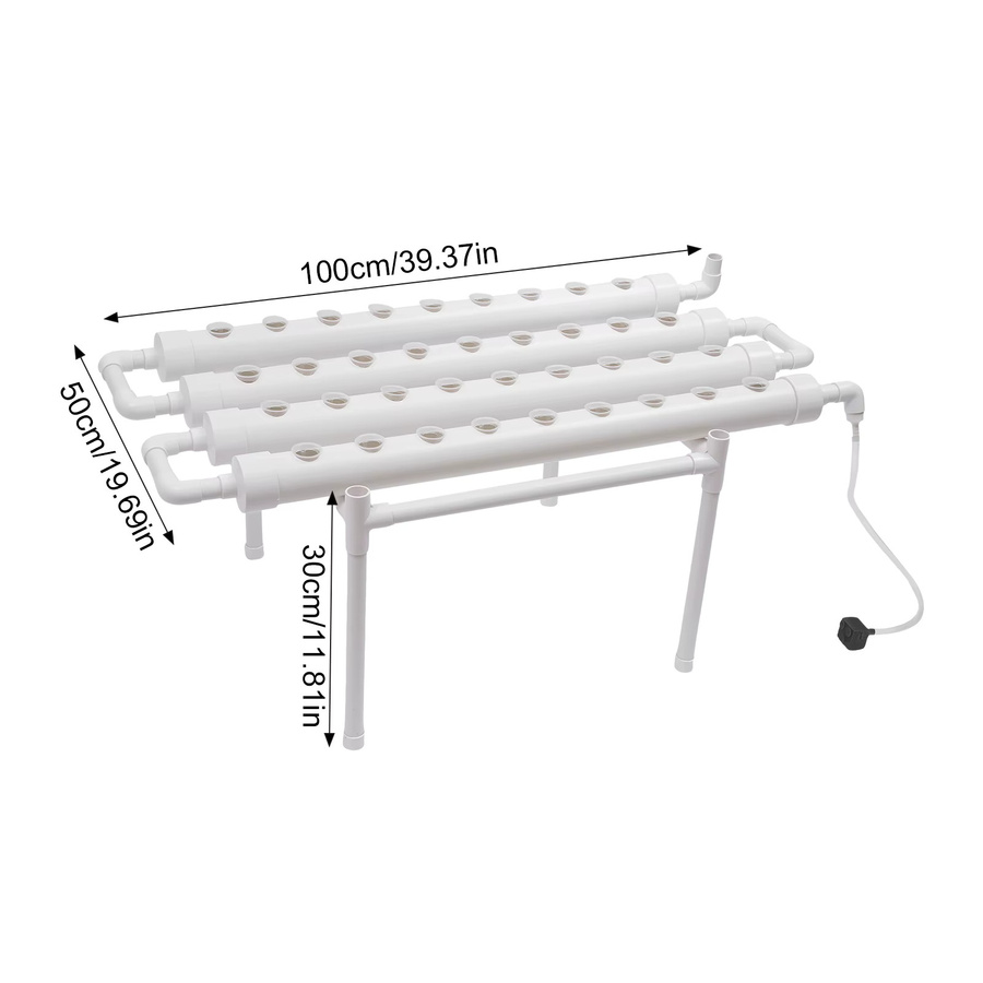 Bymaocar Vertikales Hydroponisches Anbausystem mit 36 Löchern für Indoor-Gemüse und Kräuter, Weiß, Höhe: 100 cm, Breite: 50 cm, Tiefe: 30 cm - Bild 3