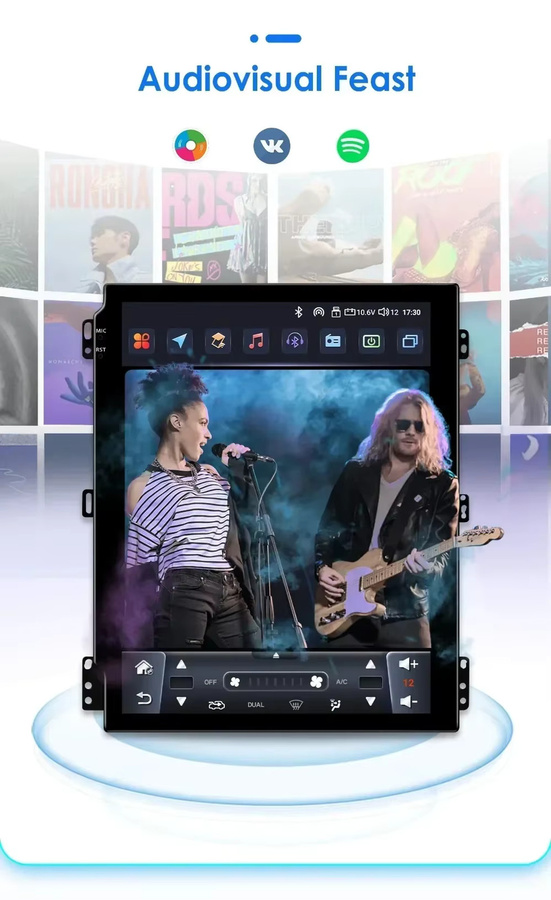 OSSURET Android Autoradio-Player mit 9,7 Zoll Bildschirm für Ford Focus 2 3 mk2 mk3, Multimedia Stereo mit GPS, RDS, DSP und Carplay, Schwarz - Bild 3
