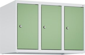 C+P Aufsatzschrank 7035 mit 3 Abteilen und Zylinderschlössern, Farbe RAL 6011 Resedagrün, B/T/H: 50 x 75 x 50 cm - Bild 1
