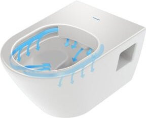 Duravit Wand-WC D-Neo Tiefspüler-Set aus Keramik mit Rimless-Spülung und Soft-Close WC-Sitz in Weiß - Bild 1