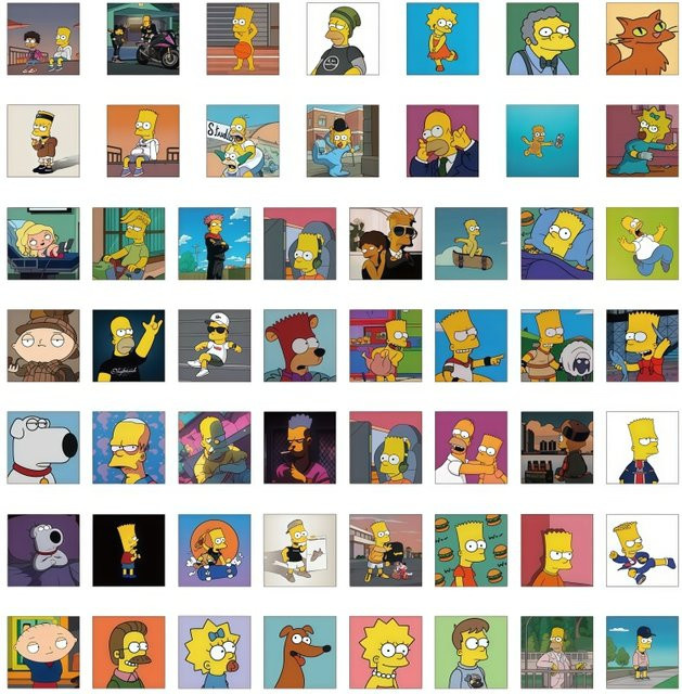 The Simpsons Aufkleber, 54-teiliges Set, Bunt / Mehrfarbig - Bild 1
