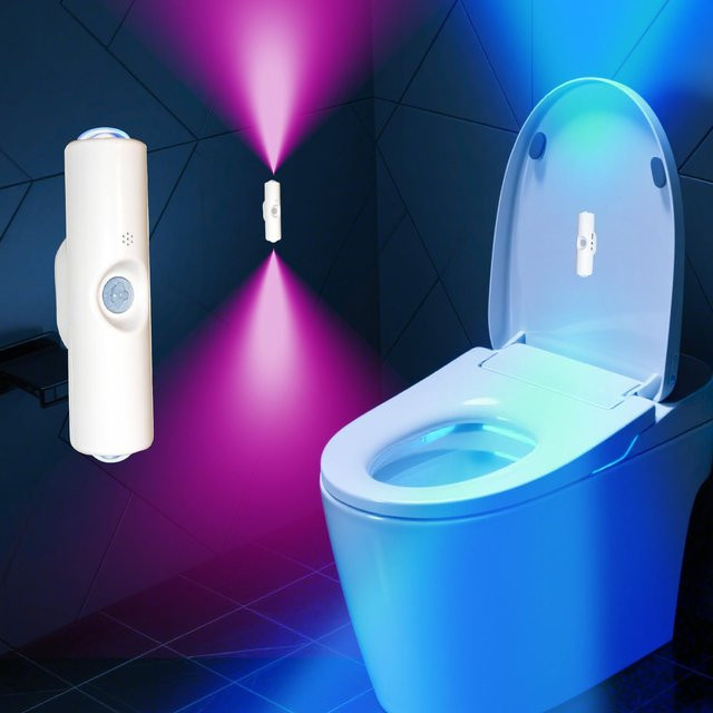 GGBEE LED Nachtlicht mit Bewegungsmelder, kabellose magnetische Wandleuchte mit RGB-Farbwechsel, wiederaufladbar, Weiß - Bild 1