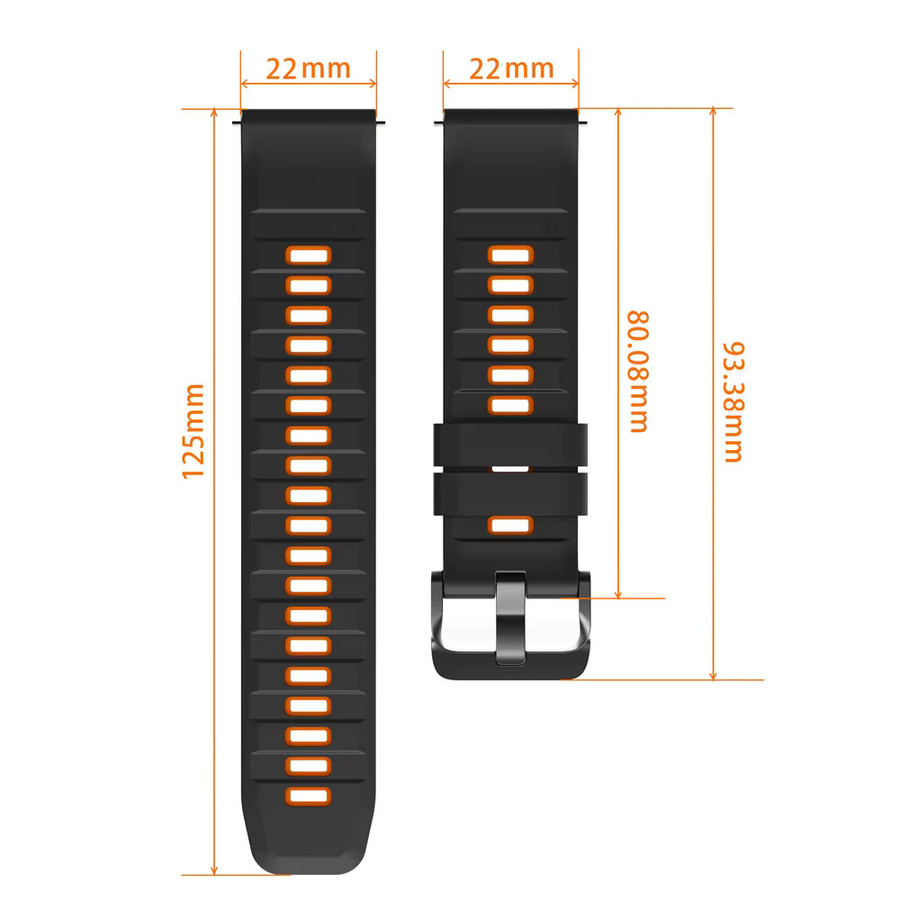 Huami Silikonarmband, 22 mm, Schwarz, Unisex - Bild 4