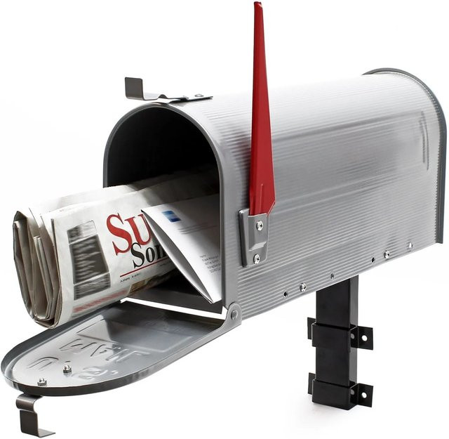 Wiltec US Mailbox Briefkasten Set aus Edelstahl in Grau, Wandmontage, H x B x T: 48 x 18 x 22 cm - Bild 1