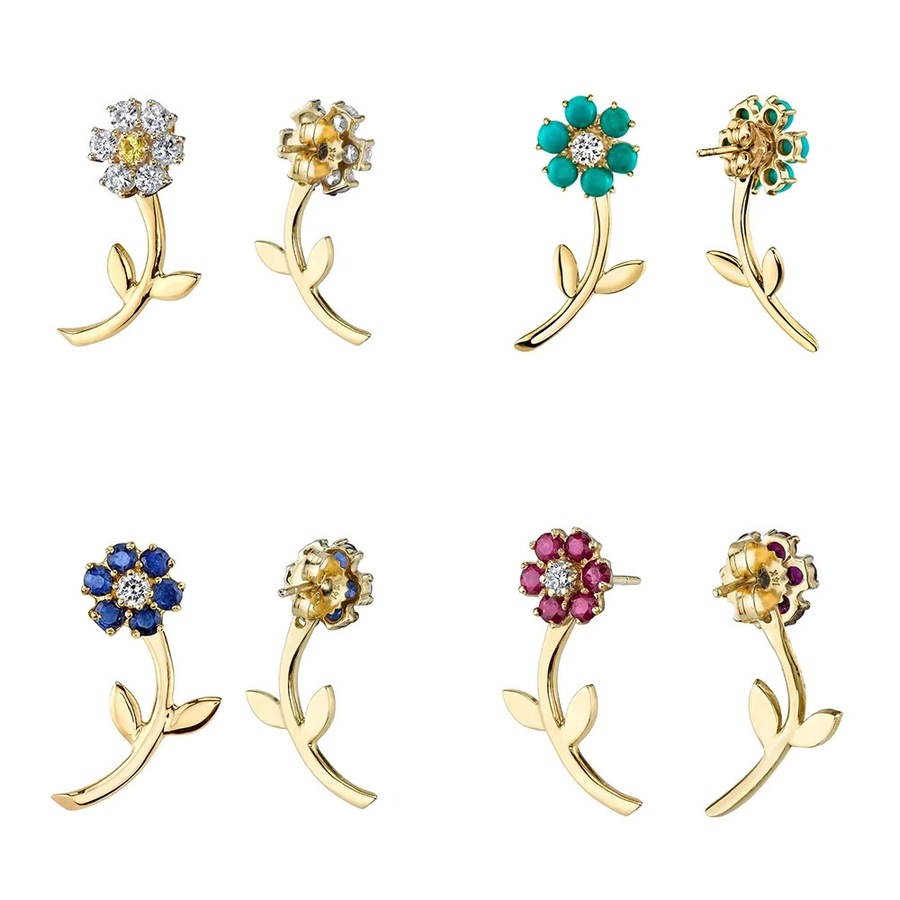 Ohrstecker Erpels, Kristall Strass Blume Tropfen, mehrfarbig, Damen - Bild 2