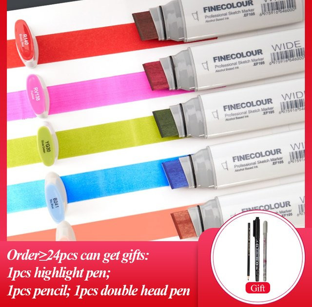 Finecolour Alkohol Marker für Kunst und Design, Breite: 20 mm, Farbe: Grün, Permanent - Bild 1