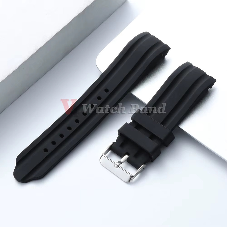nxalp Uhrenarmband Silikon, Schwarz, Unisex, 18 20 22 24mm - Bild 3
