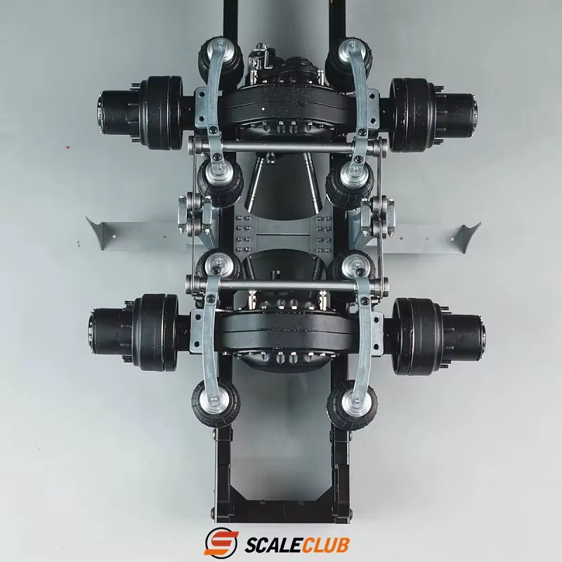 Scaleclub LKW-Einzelhalterung, 1/14, Airbag-Hinterradaufhängungssystem, Metall, Schwarz - Bild 3