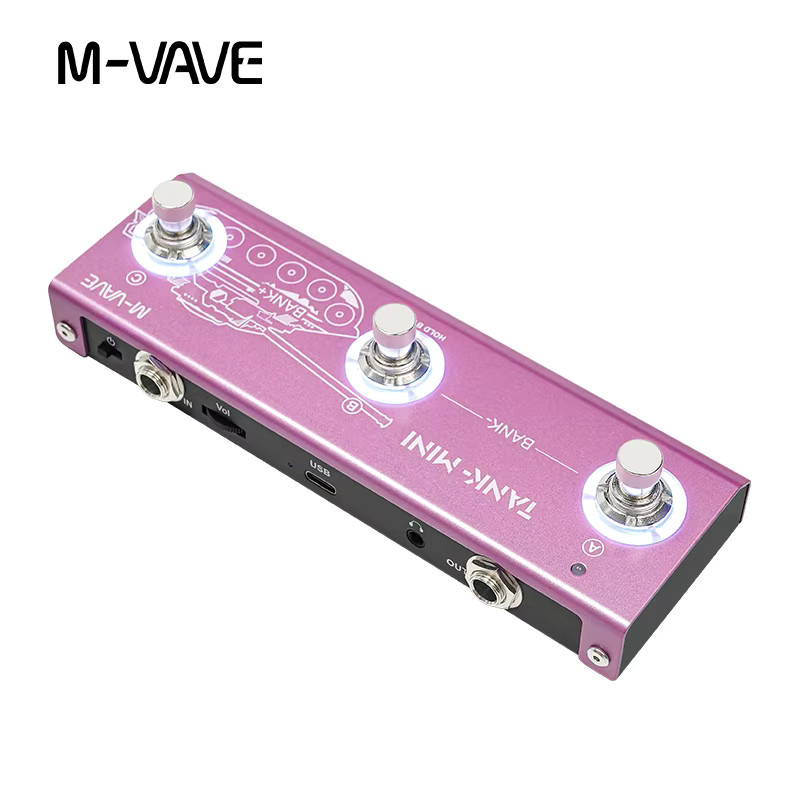 M-VAVE TANK-MINI E-Gitarren-Effektpedal Multi-Effektgerät in Purple mit 21 Presets, 6 Effektmodulen und Bluetooth-Begleitung - Bild 2