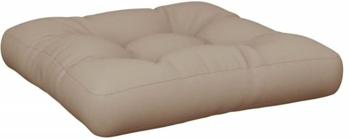 Vidaxl Palettenkissen quadratisch aus Stoff in Taupe meliert, B/T/H: 50 x 50 x 12 cm - Bild 1