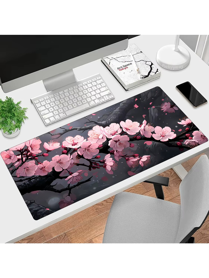 Mairuige Sakura Gaming-Mauspad in Schwarz und Rosa mit glatter Oberfläche und rutschfester Unterseite - Bild 6