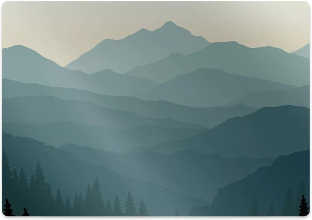 Tulup Bodenschutzmatte Wald für Bürostühle in Blau, B/T: 100 x 70 cm - Bild 1
