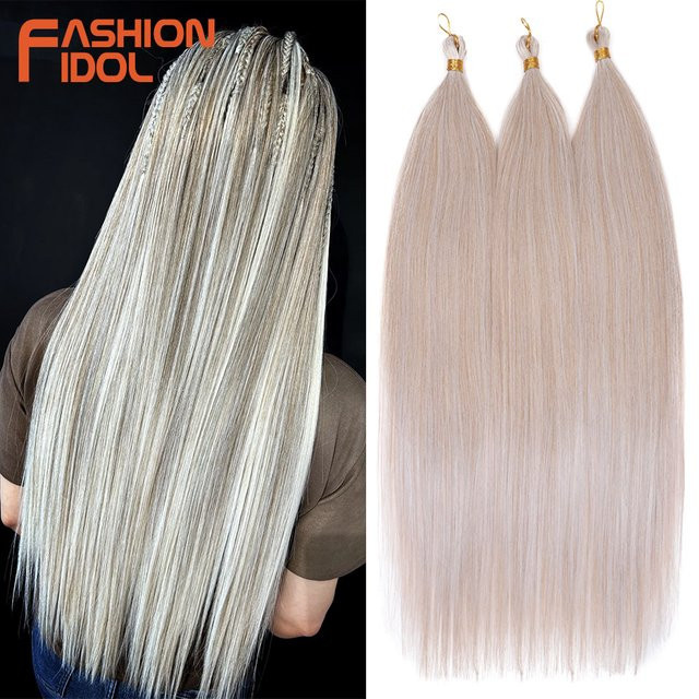 FASHION IDOL Haarverlängerung synthetisch, Ombre blonde Yaki, 28 Zoll, 3 Stück - Bild 1