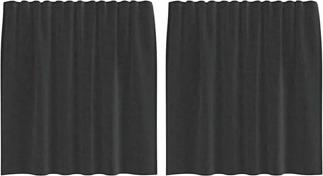 vidaXL Voile Vorhänge mit Lasche, 2er-Set, Schwarz, semi-transparent, Breite: 140 cm, Höhe: 140 cm - Bild 1