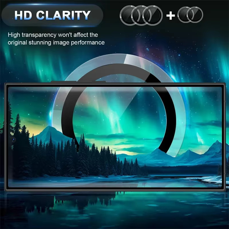 Transparente Displayschutzfolie aus gehärtetem Glas für Samsung Galaxy S25 Ultra, S24 Ultra, S23 Ultra und S22 Ultra - Bild 2