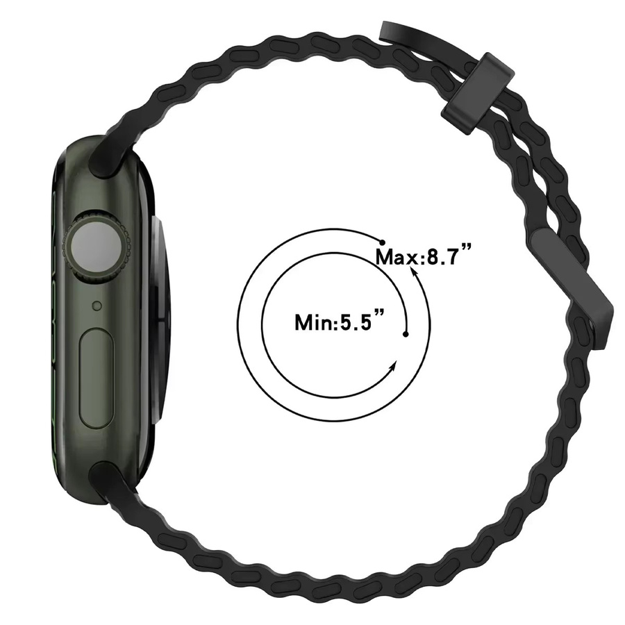 OAKCHARM Uhrenarmband Silikon, Schwarz, Unisex - Bild 4